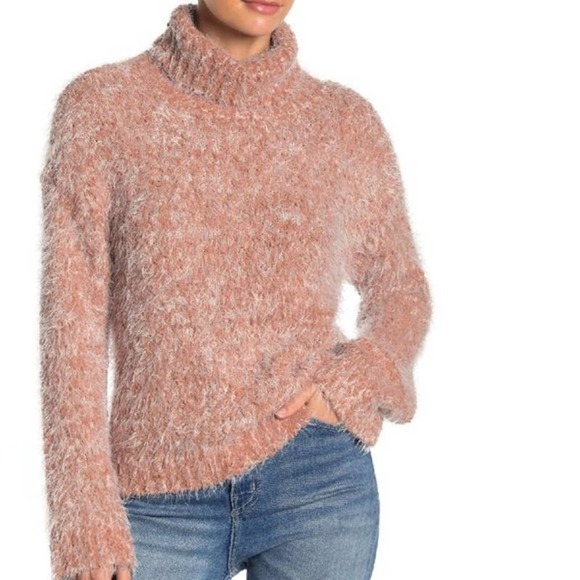 Abound Fuzzy Knit Turtleneck Sweater Tan Lion Marl Long Sleeve XXS NWT - Picture 1 of 10